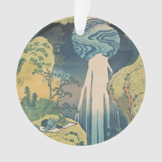 Hokusai Amida Herfsten Japan Waterval Ornament (voorkant)