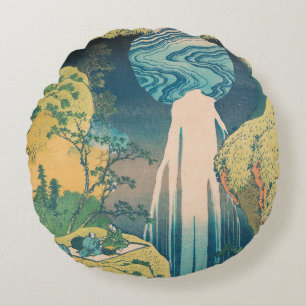 Hokusai Amida Herfsten Japan Waterval Rond Kussen