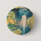 Hokusai Amida Herfsten Japan Waterval Ronde Button 5,7 Cm (Voorkant)