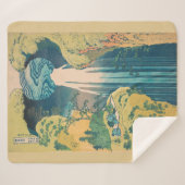Hokusai Amida Herfsten Japan Waterval Sherpa Deken (Voorkant (horizontaal))