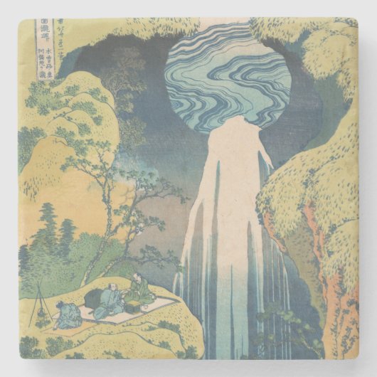 Hokusai Amida Herfsten Japan Waterval Stenen Onderzetter (Voorkant)