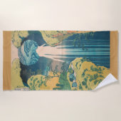 Hokusai Amida Herfsten Japan Waterval Strandlaken (Voorkant)