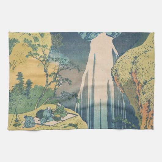 Hokusai Amida Herfsten Japan Waterval Theedoek (Horizontaal)