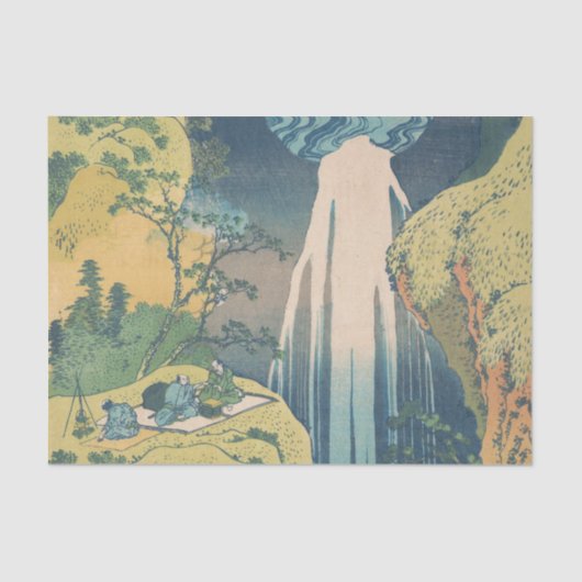 Hokusai Amida Herfsten Japan Waterval Tissuepapier (Voorkant)