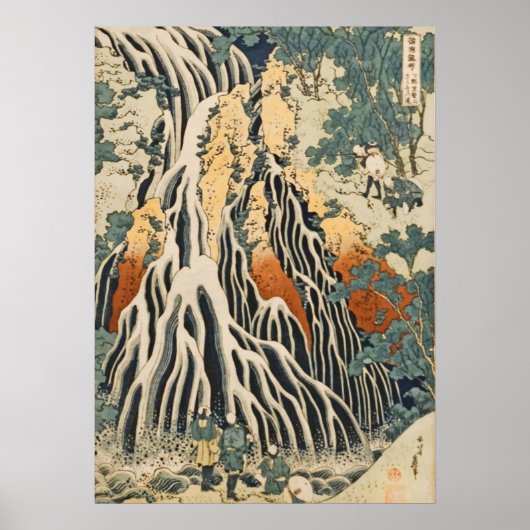 Hokusai - Amida Waterfall Poster (Voorkant)