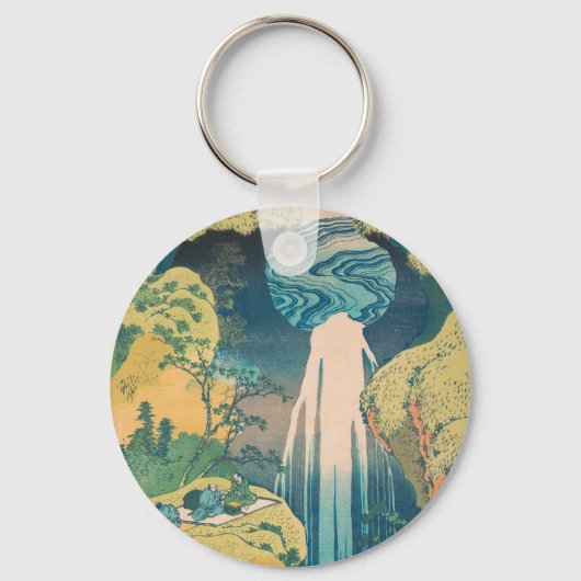 Hokusai Amida-waterval Japan Waterval Sleutelhanger (Voorkant)