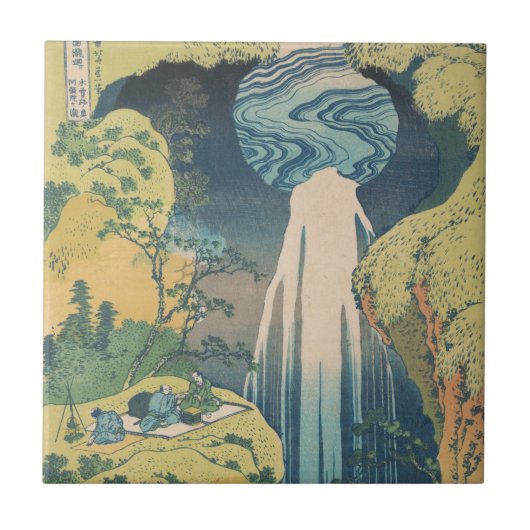Hokusai Amida-waterval Japan Waterval Tegeltje (Voorkant)