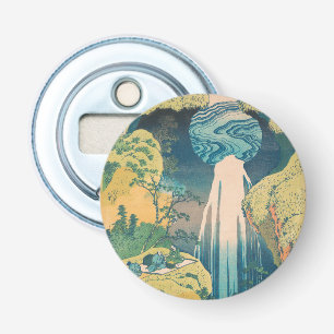Hokusai Amida-watervallen Japan Waterval  Button Flesopener