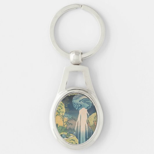 Hokusai Amida-watervallen Japan Waterval Sleutelhanger (Voorkant)