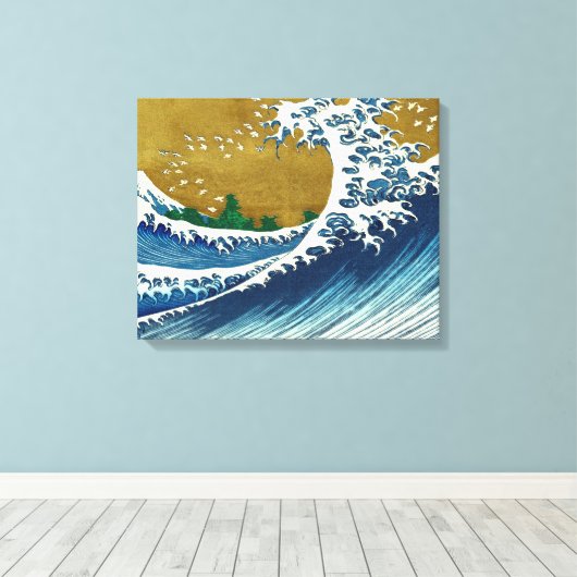 Hokusai Big Wave Japan Japanse kunst Canvas Afdruk (Insitu (Houten vloer))