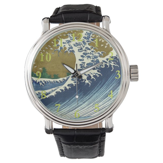 Hokusai Big Wave Japan Japanse kunst Horloge (Voorkant)