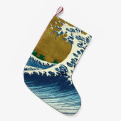 Hokusai Big Wave Japan Japanse kunst Kleine Kerstsok (Voorkant (Hangend))