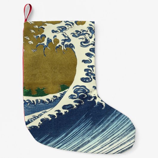 Hokusai Big Wave Japan Japanse kunst Kleine Kerstsok (Voorkant)