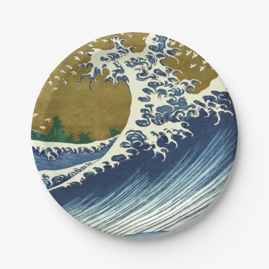 Hokusai Big Wave Japan Japanse kunst Papieren Bordje (Voorkant)