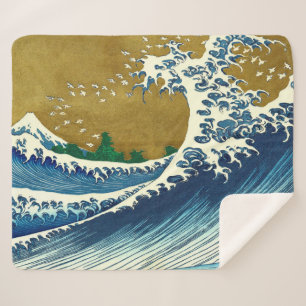 Hokusai Big Wave Japan Japanse kunst Sherpa Deken