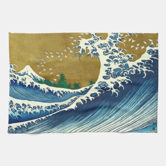 Hokusai Big Wave Japan Vintage Ocean Theedoek (Horizontaal)