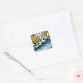 Hokusai Big Wave Japan Vintage Ocean Vierkante Sticker (Envelop)