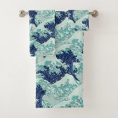 Hokusai Blue Waves Pattern Bad Handdoek (Insitu)