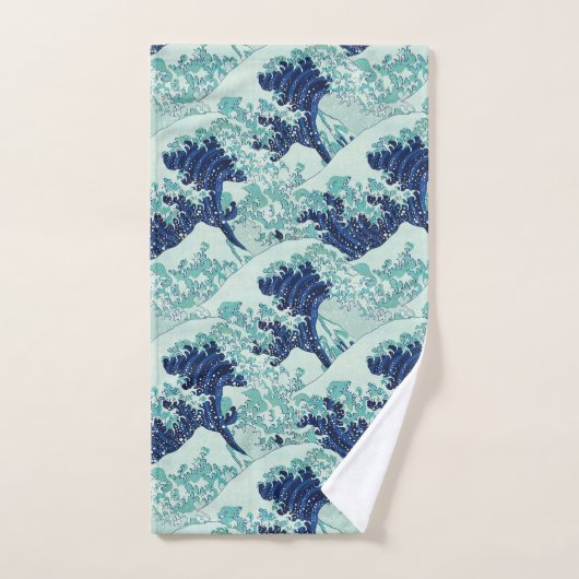 Hokusai Blue Waves Pattern Bad Handdoek (Handdoek)