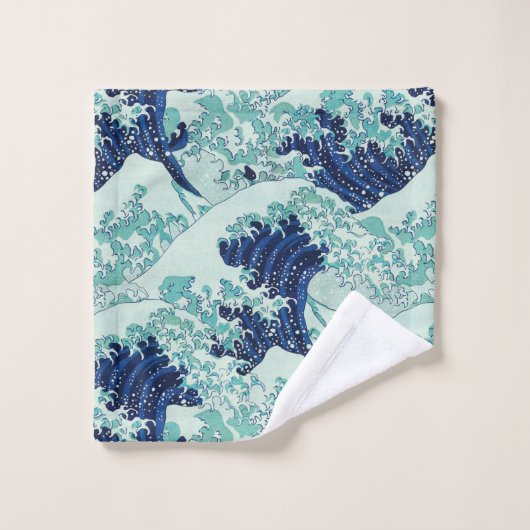 Hokusai Blue Waves Pattern Bad Handdoek (Wasdoekje)
