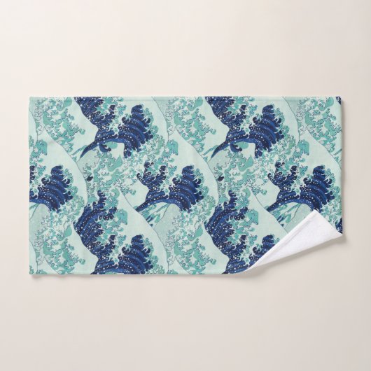 Hokusai Blue Waves Pattern Bad Handdoek (Handdoek)