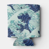 Hokusai Blue Waves Pattern Blikjeskoeler (Achterkant)