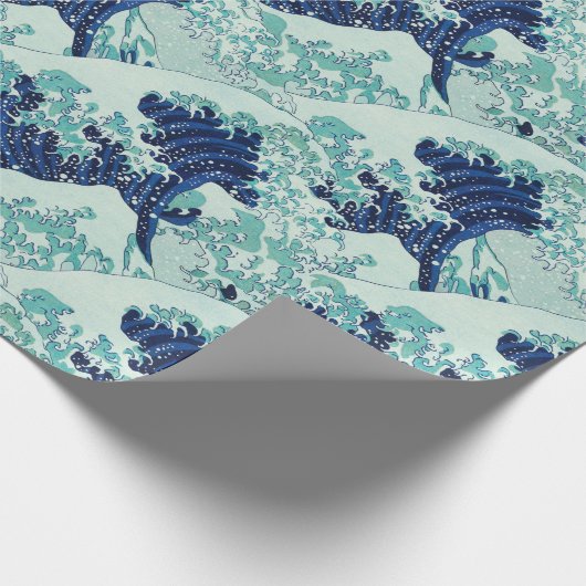 Hokusai Blue Waves Pattern Cadeaupapier (Hoek)