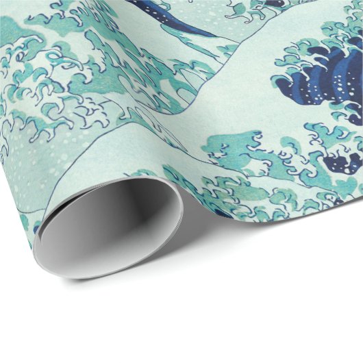 Hokusai Blue Waves Pattern Cadeaupapier (Rol Hoek)