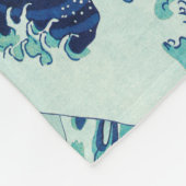 Hokusai Blue Waves Pattern Fleece Deken (Hoek)