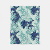Hokusai Blue Waves Pattern Fleece Deken (Voorkant)