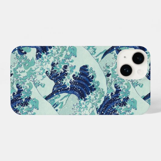 Hokusai Blue Waves Pattern iPhone Hoesje (Achterkant horizontaal)