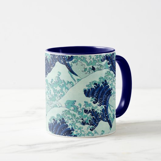 Hokusai Blue Waves Pattern Mok (Voorkant rechts)