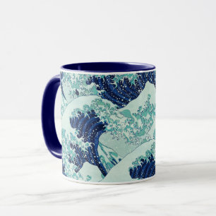 Hokusai Blue Waves Pattern Mok