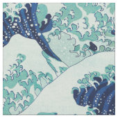Hokusai Blue Waves Pattern Stof (Close Up)