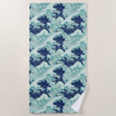 Hokusai Blue Waves Pattern Strandlaken (Voorkant)