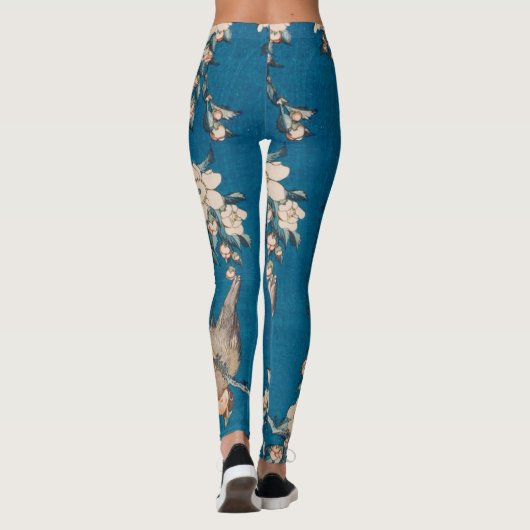Hokusai Bullfinch en Weeping Cherry GalleryHD Leggings (Achterkant)