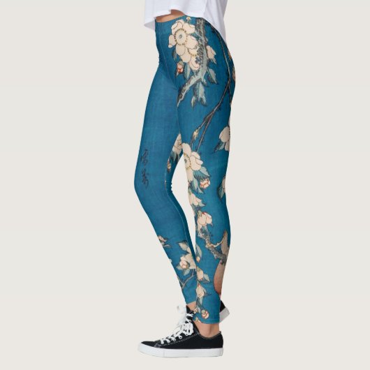 Hokusai Bullfinch en Weeping Cherry GalleryHD Leggings (Links)