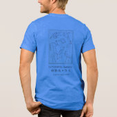 Hokusai Crane Drawing – Japanese Minimalist Blue Tri-Blend Shirt (Achterkant)
