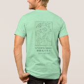 Hokusai Crane Drawing – Japanese Minimalist Green Tri-Blend Shirt (Achterkant)
