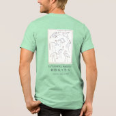 Hokusai Crane Drawing – Japanese Minimalist Green Tri-Blend Shirt (Achterkant)