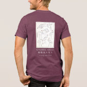 Hokusai Crane Drawing – Japanese Minimalist Maroon Tri-Blend Shirt (Achterkant)