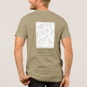 Hokusai Crane Drawing – Japanese Minimalist Olive Tri-Blend Shirt (Achterkant)