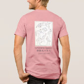 Hokusai Crane Drawing – Japanese Minimalist Pink Tri-Blend Shirt (Achterkant)