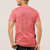 Hokusai Crane Drawing – Japanese Minimalist Red Tri-Blend Shirt (Achterkant)