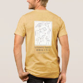 Hokusai Crane Drawing – Japanese Minimalist Yellow Tri-Blend Shirt (Achterkant)