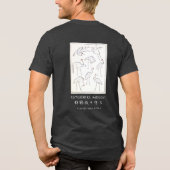 Hokusai Crane Japanese Minimalist Charcoal Tri-Blend Shirt (Achterkant)