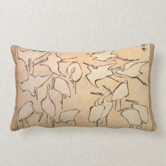 Hokusai Crane Lumbar Pillow Kussen
