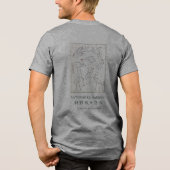 Hokusai Crane Subtle Japanese Art Gray Tri-Blend Shirt (Achterkant)