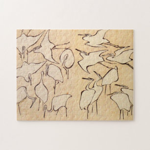 Hokusai Cranes Legpuzzel