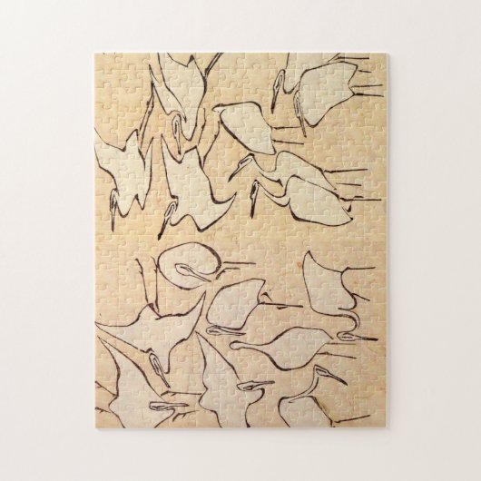 Hokusai Cranes Legpuzzel (Verticaal)